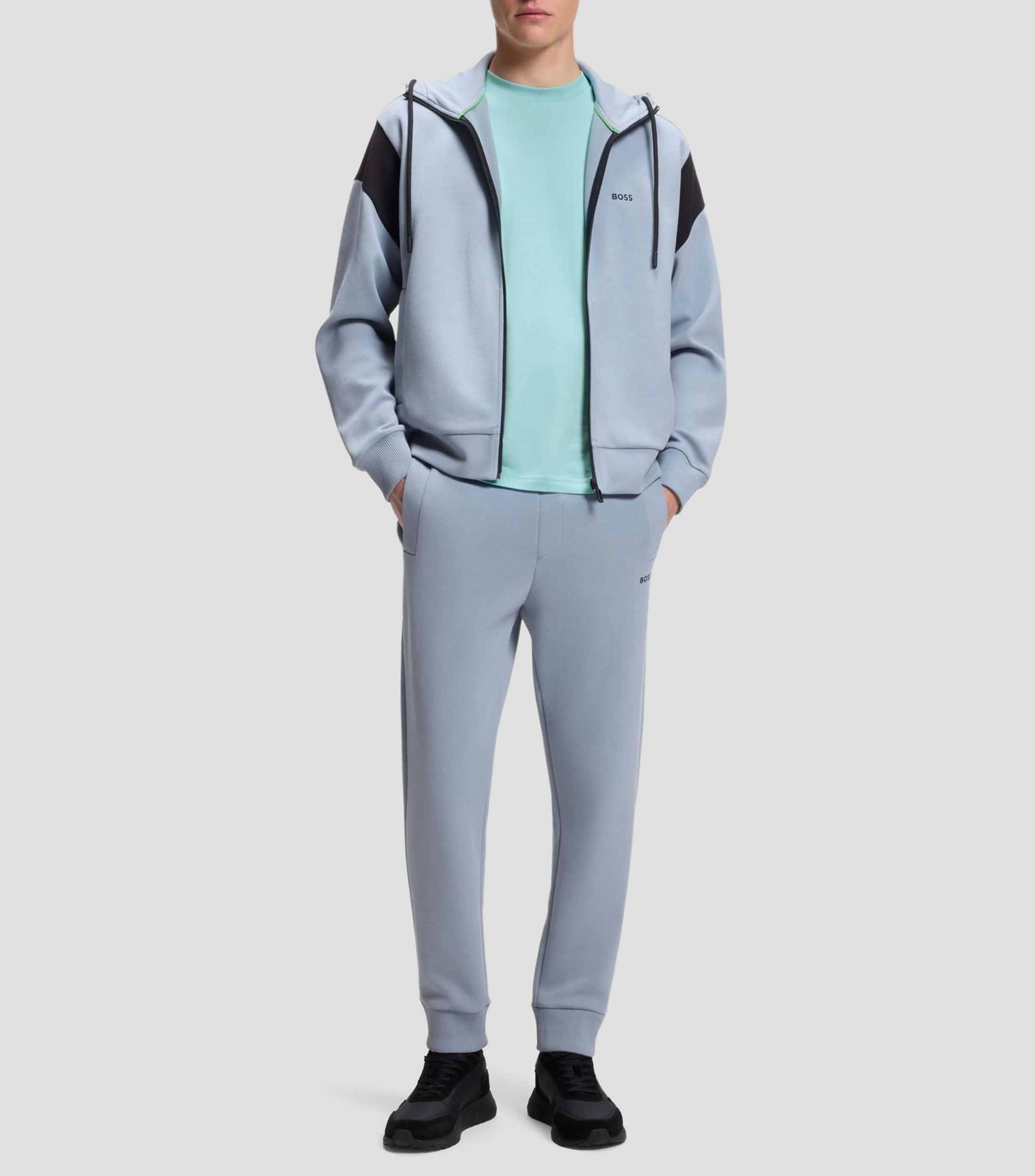 Playera de algodón elástico con cinta de jacquard Hombre